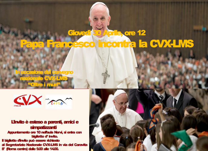 Papa Francesco incontra la Cvx Lms a Roma il 30 aprile 2015